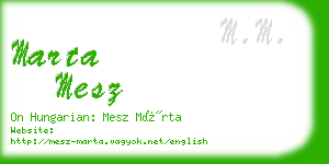 marta mesz business card